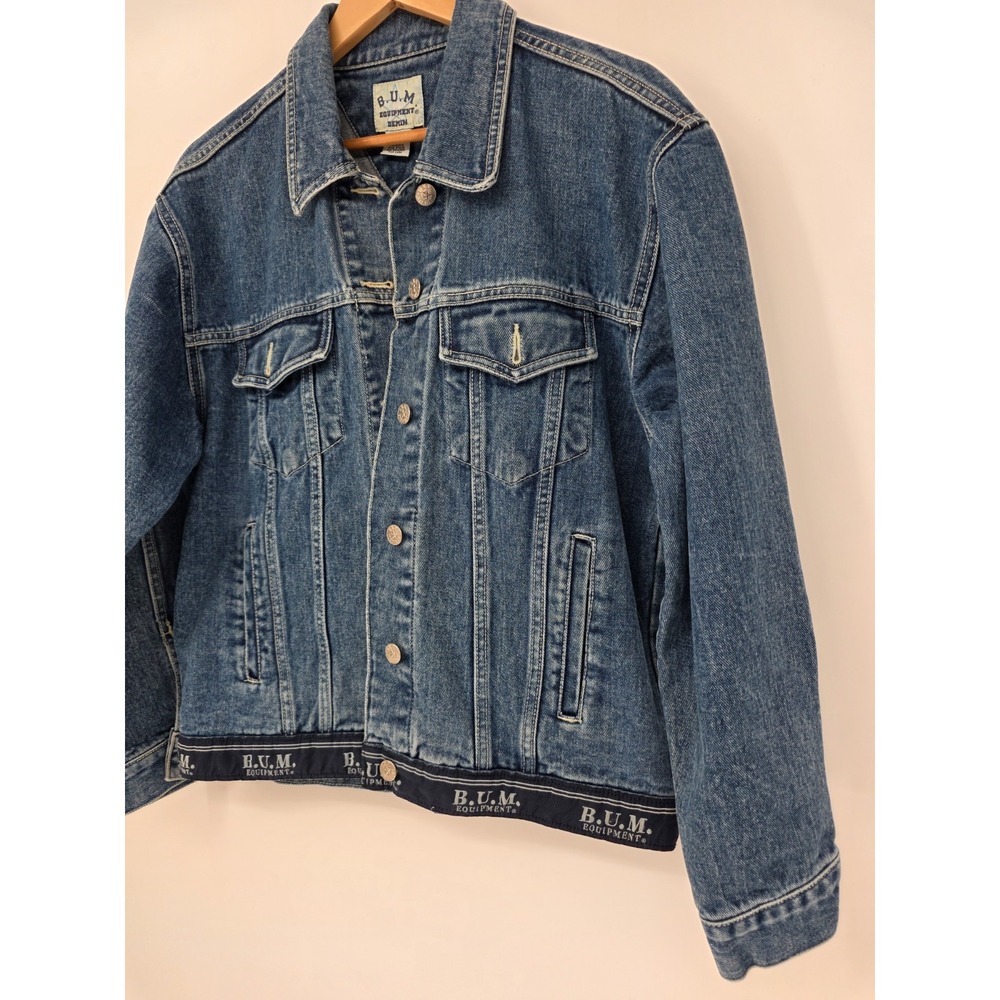 Women's B.U.M Equipment Jean Jacket Vintage 90's Denim  Trucker Jacket Size M